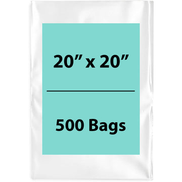 Clear Poly Bags 2 Mil Size: 20 inch (width) X 20 inch (Height) Pack of 500 Bags